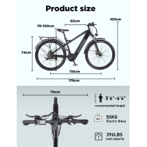 RANDRIDE YG70 1000W 14Ah miesto elektrinis dviratis