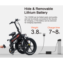 RANDRIDE YX20M 1000W 17Ah sulankstomas elektrinis dviratis FATBIKE