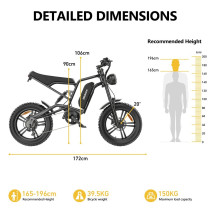 Hidoes B6 1200W 15.6Ah elektrinis dviratis