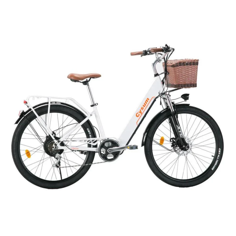 Cysum Cityrun 26 250W 10Ah elektrinis miesto dviratis su krepšiu ir bagažine