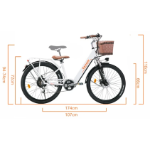 Cysum Cityrun 26 250W 10Ah elektrinis miesto dviratis su krepšiu ir bagažine