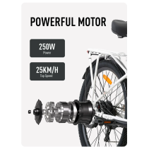Cysum X-City 250W 48V 10.4Ah elektrinis miesto dviratis su krepšiu ir bagažine