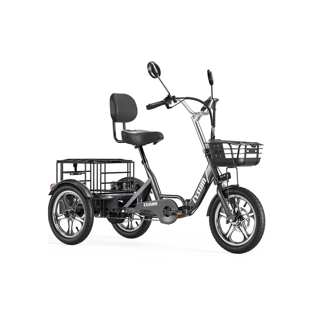 Cysum T1 Pro 350W 22Ah elektrinis triratis su galine krovinių dėže