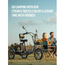 Cysum T1 Pro 350W 22Ah elektrinis triratis su galine krovinių dėže