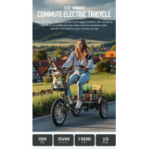 Cysum T1 Pro 350W 22Ah elektrinis triratis su galine krovinių dėže