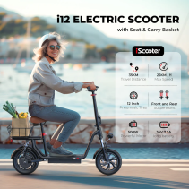 iScooter i12 500W elektrinis paspirtukas su sėdyne – 35 km nuotolis
