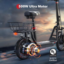 iScooter i12 500W elektrinis paspirtukas su sėdyne – 35 km nuotolis