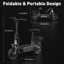 iScooter F2 elektrinis paspirtukas su sėdyne 500W - 30 km/h