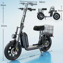 iScooter F7 1000W elektrinis paspirtukas su sėdyne - 45 km/h