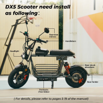 iScooter DX5 1500W elektrinis paspirtukas su sėdyne - 55 km/h