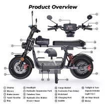 iScooter DX5 1500W elektrinis paspirtukas su sėdyne - 55 km/h