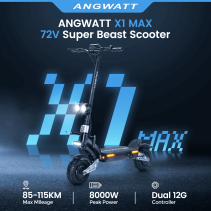 ANGWATT X1 MAX 8000W 72V 28.6Ah Elektrinis Paspirtukas – 120 km/h