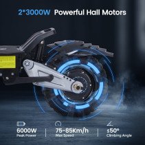 ANGWATT T1 3.0 6000W 60V 28Ah Elektrinis Paspirtukas - 85km/h