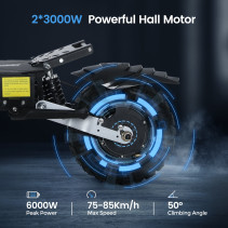 ANGWATT C1 MAX 6000W 60V 28.6Ah Elektrinis Paspirtukas - 85km/h