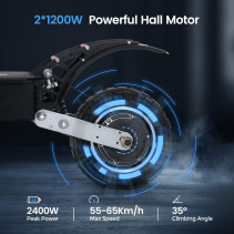 ANGWATT C1 2.0 Elektrinis Paspirtukas 2400W 52V - 65km/h