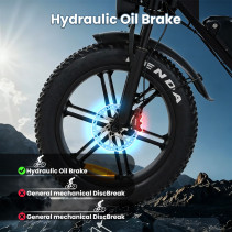 Aairsk V8 Max elektrinis dviratis 750W 48V 15Ah 20" Fat Tire