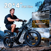 Aairsk V8 Max elektrinis dviratis 750W 48V 15Ah 20" Fat Tire
