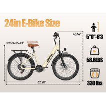 Aairsk SU7 Elektrinis Dviratis 400W 36V 13Ah Miesto E-Bike su Shimano 7