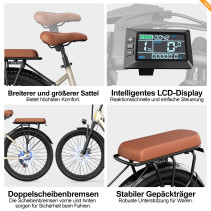 Aairsk S600 Step-Thru Elektrinis Dviratis 400W 36V 13Ah 24"