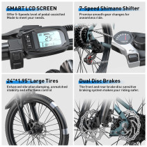 Aairsk GT300 elektrinis dviratis 400W 36V 24 - iki 64 km