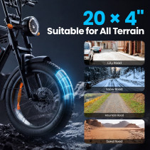 Aairsk X5 Elektrinis Dviratis 500W 48V 15Ah 20" Fat Tire Shimano