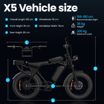 Aairsk X5 Elektrinis Dviratis 500W 48V 15Ah 20" Fat Tire Shimano