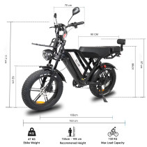 VOMO X50 750W elektrinis dviratis 48V 15Ah su plačiomis padangomis
