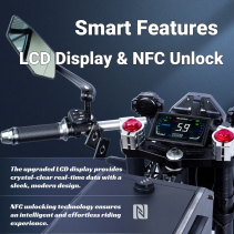 TOURSOR M10 72V 10000W elektrinis motociklas iki 90 km/h su NFC