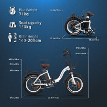 Drvetion CT20 elektrinis sulankstomas fatbike 750W 15Ah