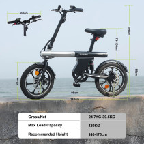 AVDLBIKE A11 sulankstomas elektrinis dviratis 250W 12.8Ah