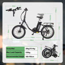 Sulankstomas elektrinis dviratis AVDLBIKE A21S – 250W, iki 80 km