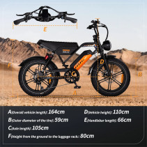 AVDLBIKE A50 elektrinis dviratis 20x4.0 | 48V 15.6Ah