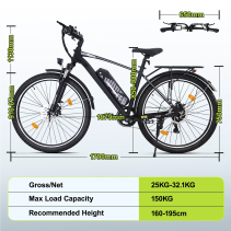 AVDLBIKE A31 elektrinis miesto dviratis 27.5” | 36V 12.8Ah