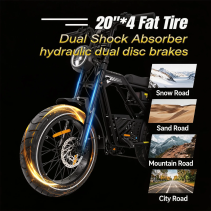 AVDLBIKE T3 elektrinis fat bike 500W | Dviguba amortizacija