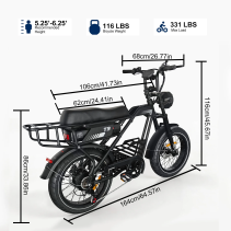 AVDLBIKE T3 elektrinis fat bike 500W | Dviguba amortizacija