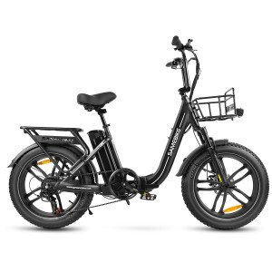 Samebike C05PRO 500W miesto elektrinis dviratis | Stilingas pasirinkimas su krepšiu