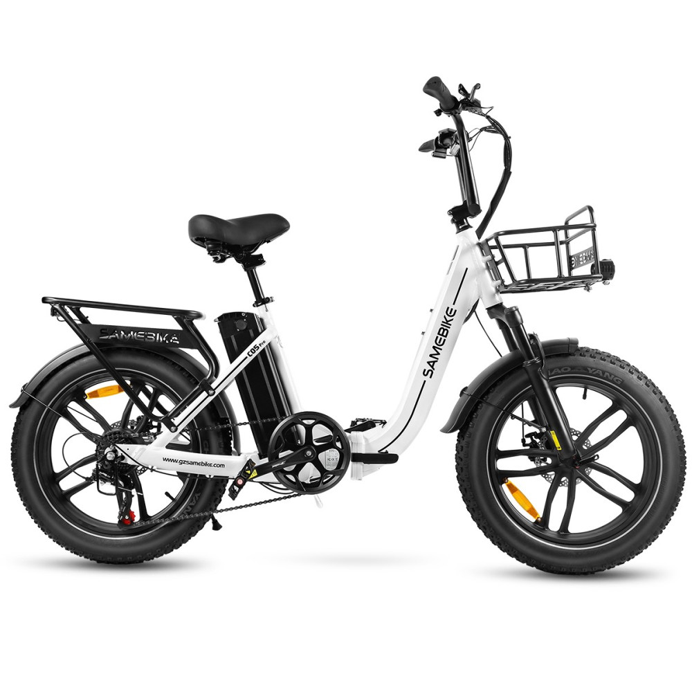 Samebike C05PRO 500W miesto elektrinis dviratis | Stilingas pasirinkimas su krepšiu