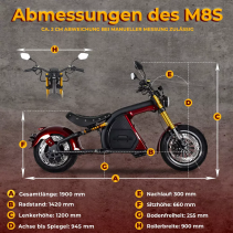 Eahora M8S 4000W 35Ah elektrinis čioperio stiliaus motoroleris