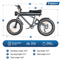 TOOFLY S18 1000W 25Ah galingas elektrinis dviratis