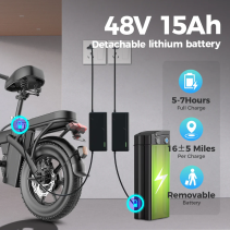 TOOFLY GS3 400W 15Ah sulankstomas elektrinis dviratis